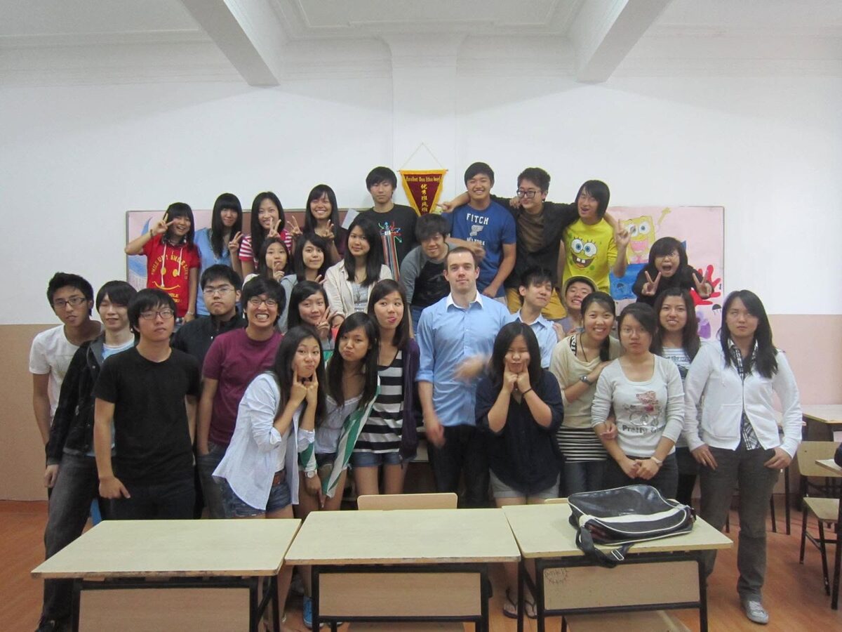 Sean with his Honors Calculus class at Shanghai High School, International Division